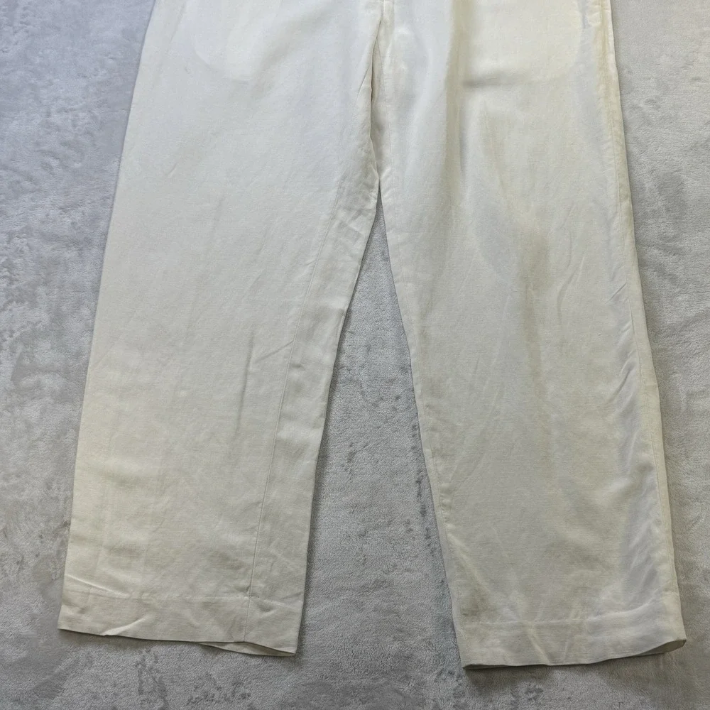 Polo Ralph Lauren Men's 36x30 Ivory Linen Silk Classic Fit Dress Pants
